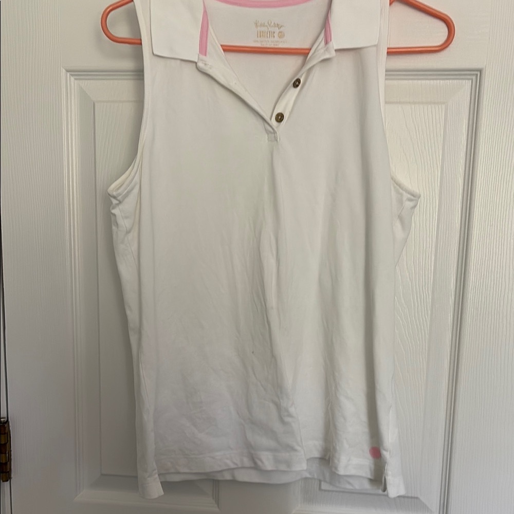 Lilly Pulitzer White Polo Tank Top